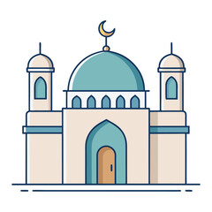 A minimalist vector illustration of a masjid