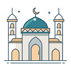 A minimalist vector illustration of a masjid