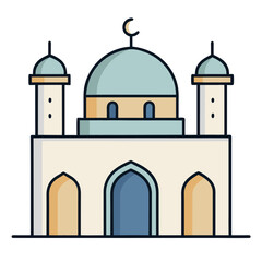 A minimalist vector illustration of a masjid