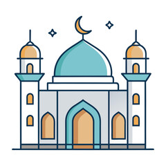 A minimalist vector illustration of a masjid
