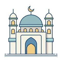 A minimalist vector illustration of a masjid