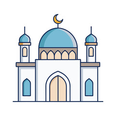 A minimalist vector illustration of a masjid
