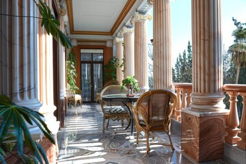 Fototapeta premium Classical Building Terrace