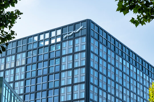 modern building facade with The Cube logo, Deutsche B&ouml;rse Group, financial power and innovation, Eschborn, Germany - September 1, 2024