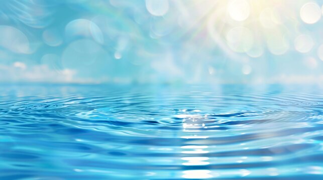 230. Peaceful spa concept background featuring a calming blue water surface with subtle rings and ripples, ideal for creating a serene, renewing environment