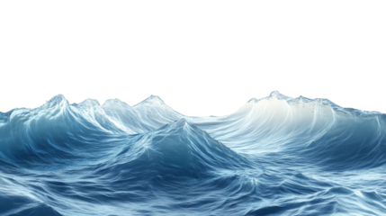 Abstract Glitch Ocean Waves  Digital Art  Blue Water