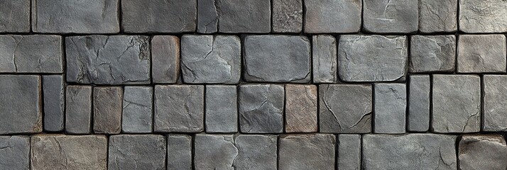Fototapeta premium Realistic Top View of Paving Stone Texture. Detailed Surface with Varied Stone Colors and Patterns for Architectural and Design Use.