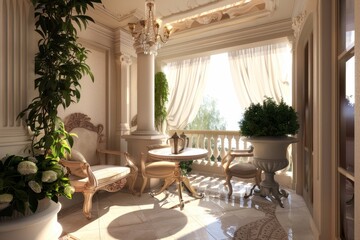 Fototapeta premium Classical Building Terrace