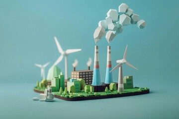 Obraz premium Clean energy power plant, symbolizing renewable resources
