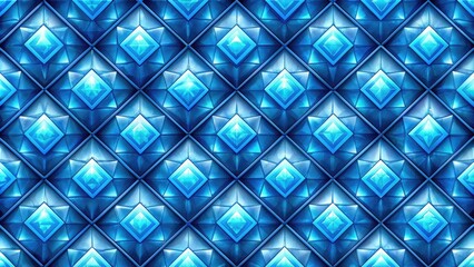Obraz premium Seamless blue diamond pattern background with abstract gem-like texture , abstract, seamless, blue, diamond, pattern, background