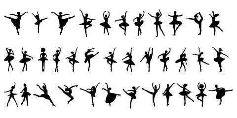 silhouette of ballet dancing movements