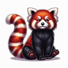 Cute Red Panda Vector Cartoon illustration