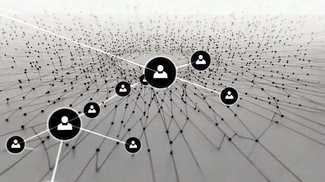 Exploring the intricate connections in a network visualization showing relationships and data interactions in a digital landscape