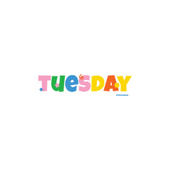 Cheerful and Attractive Tuesday Vector Design for Kids