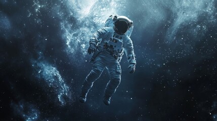 Fototapeta premium Astronaut Floating in a Starry Void