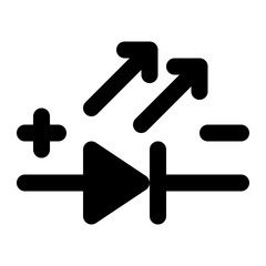 led, diode, electrical, information technology solid or glyph icon