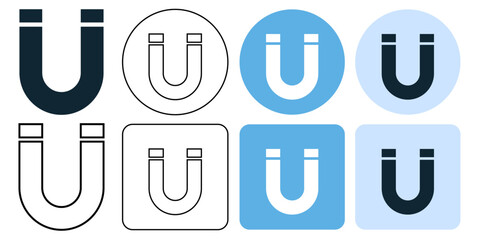 magnet  icon symbol ui and ux design, glyphs and stroke line	