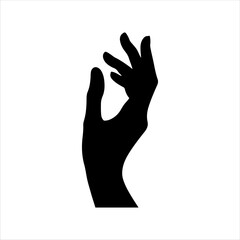 One girl hand silhouette vector illustration design on white background.