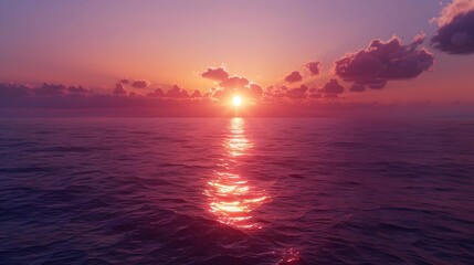 Obraz premium Dramatic Sunset Over the Ocean