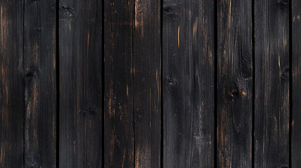Fototapeta premium Dark Wooden Planks with Signs of Wear and Aging - Textured Surface for Rustic and Vintage Design Concepts, Material Studies, and Photography.