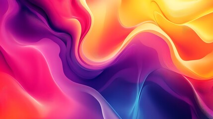 Obraz premium Abstract colorful gradient background with wavy, flowing lines.