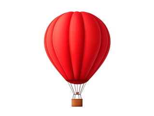 Obraz premium Bright red hot air balloon flying against a clear background