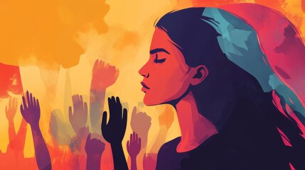 Illustration of concept of International Day for the Elimination of Violence against Women , Generative AI