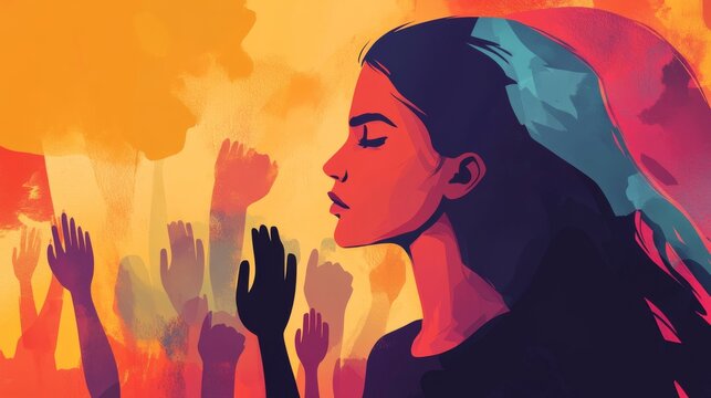 Illustration of concept of International Day for the Elimination of Violence against Women , Generative AI