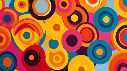 Abstract colorful circles pattern background.
