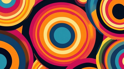 Fototapeta premium Colorful concentric circles abstract background.