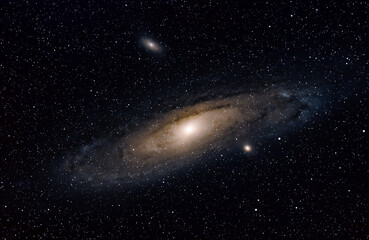 The Andromeda Galaxy in the constellation Andromeda. The Andromeda Galaxy, also known as Messier 31 (M31), is a spiral galaxy that's the closest major galaxy to the Milky Way © mandritoiu