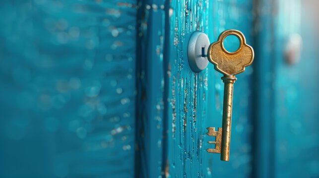 A dramatic photograph of a key turning in a lock, emphasizing the moment of transformation and change as doors open to new opportunities.