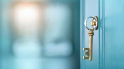 A close-up shot of an office door with a key turning in the lock, symbolizing entry and confidentiality.