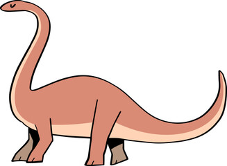 hand drawn cute cartoon dinosaur character running illustration.
