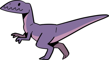 hand drawn cute cartoon dinosaur character running illustration.
