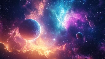 3D Cartoon Space Adventure, colorful planets, and dynamic spacecraft, with vibrant interstellar backgrounds