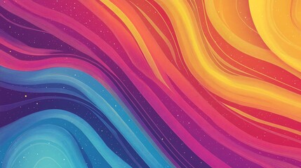 Obraz premium Colorful abstract wavy background with stars.