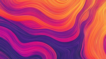 Fototapeta premium Abstract colorful wavy background with vibrant lines of pink, purple, orange and yellow.