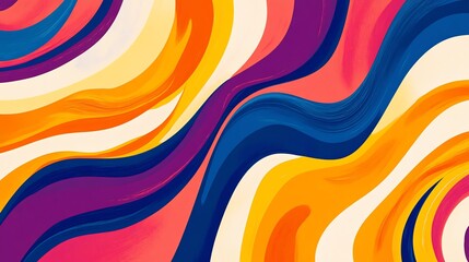 Abstract colorful wavy lines background.