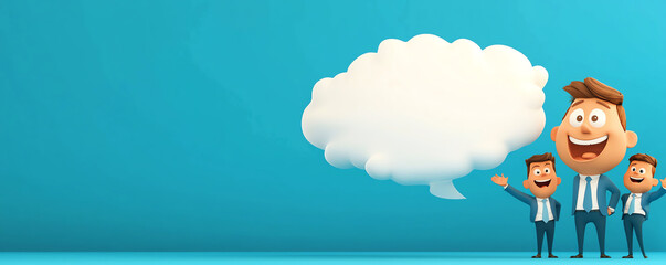 Cheerful animated characters showcasing teamwork and communication, perfect for business and motivational themes.