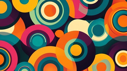 Naklejka premium Abstract geometric background with overlapping circles in a variety of colors.