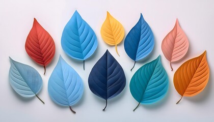 Obraz premium Colorful leaves on isolated background.