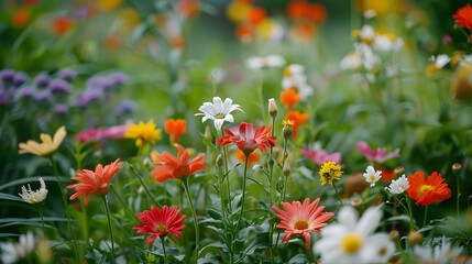 Obraz premium Colorful Wildflowers in a Meadow