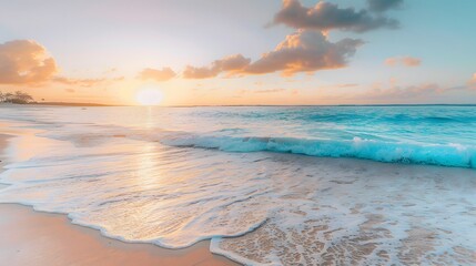 Tranquil Sunset Over a Pristine Beach
