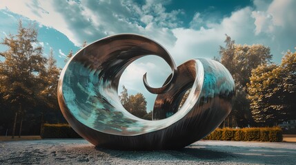 Obraz premium Abstract Metal Sculpture in a Park