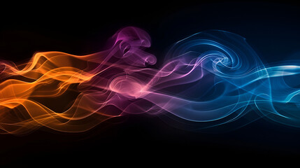 Conceptual image of colorful red and blue color smoke isolated on dark black background, Halloween concept design element,Abstract multicolored smoke on a black background
