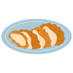 Breaded Chicken Cutlet or Chicken Katsu japanese food