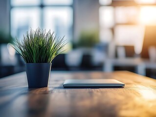 Blurred personal office desk for boss office room this background is ideal for online meeting background or educational meeting background or office meeting background