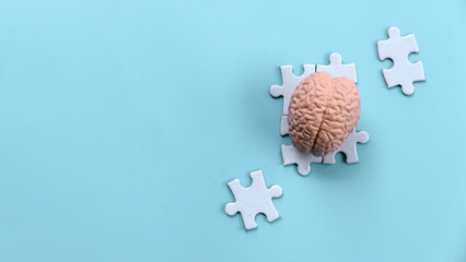 Human Brain Model on Scattered Jigsaw Puzzle Pieces