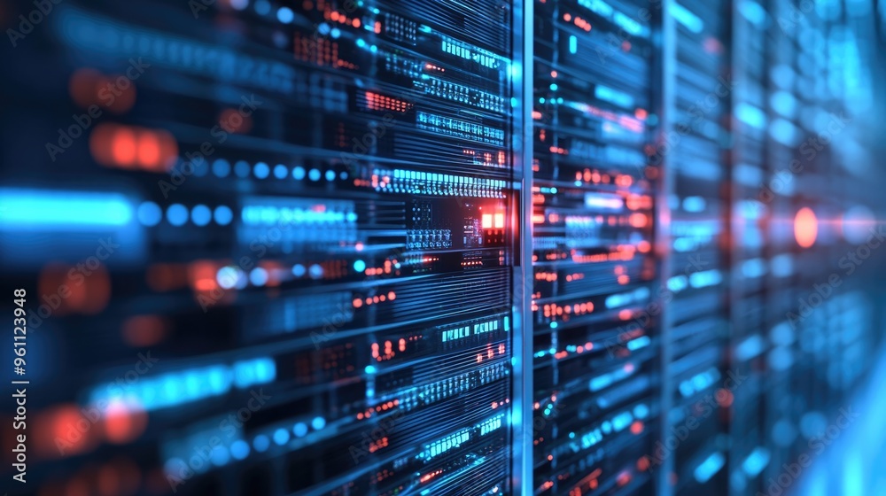 Poster 3d rendering of a computer network system